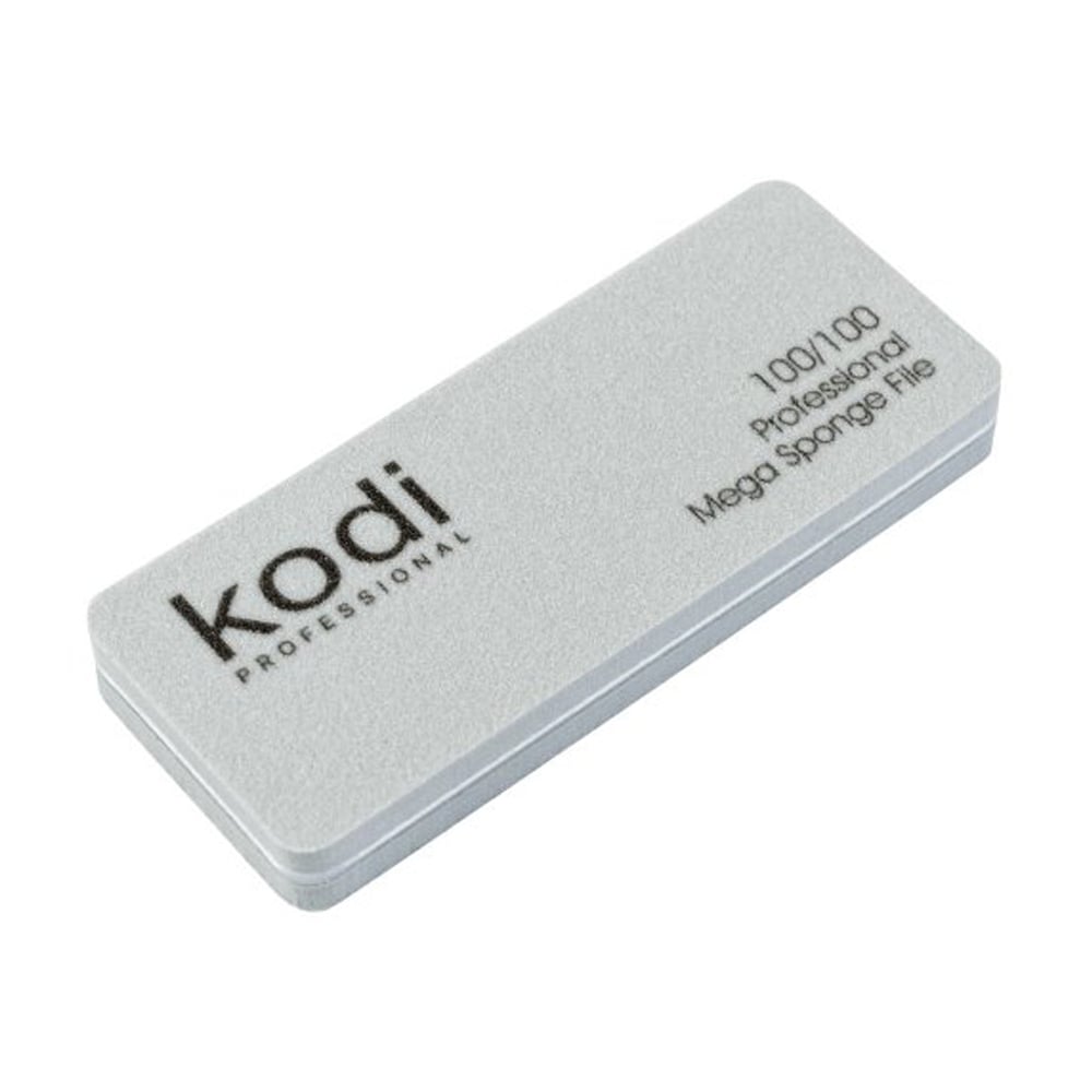 Міні пилка-баф для нігтів прямокутної форми Kodi Professional 169, 100/100 грит, сіра, 90*35*11.5 мм