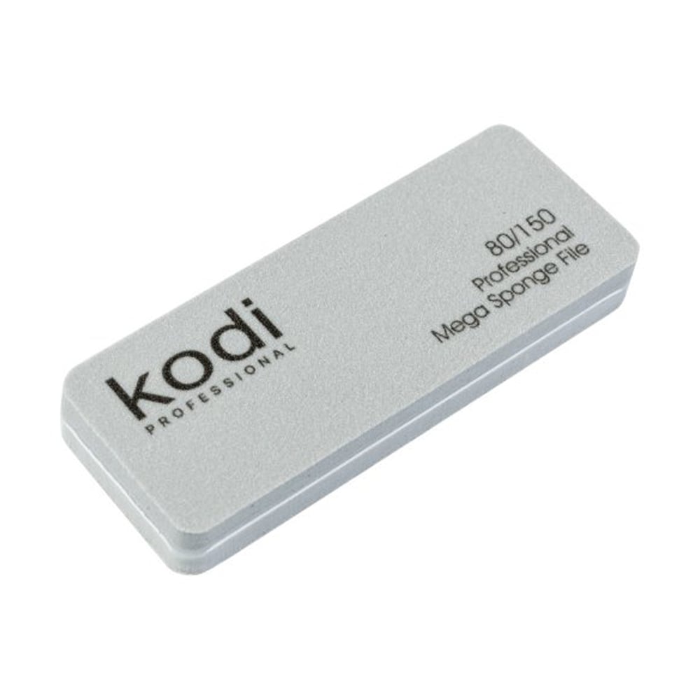 Міні пилка-баф для нігтів прямокутної форми Kodi Professional 171, 80/150 грит, сіра, 90*35*11.5 мм
