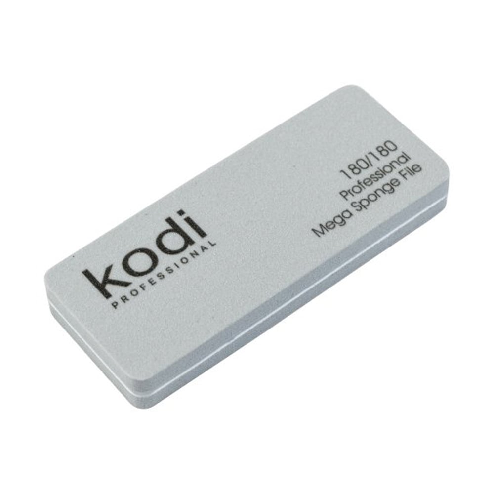 Міні пилка-баф для нігтів прямокутної форми Kodi Professional 172, 180/180 грит, сіра, 90*35*11.5 мм