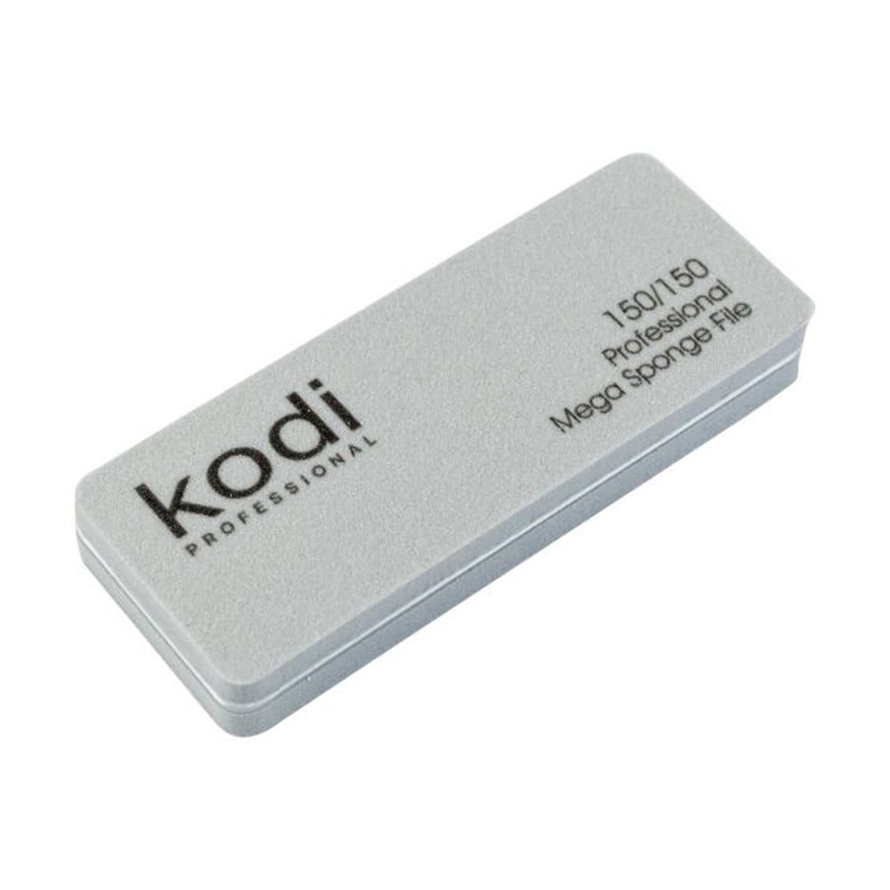 Міні пилка-баф для нігтів прямокутної форми Kodi Professional 173, 150/150 грит сіра, 90*35*11.5 мм
