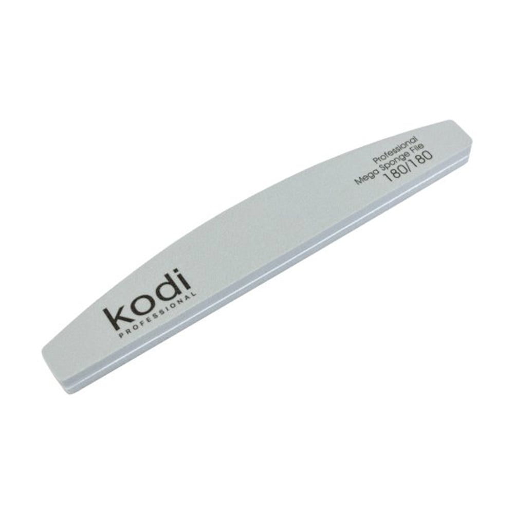 Пилка-баф для нігтів Kodi Professional 157, 180/180 грит, півмісяць, сіра, 178*28 *11.5 мм