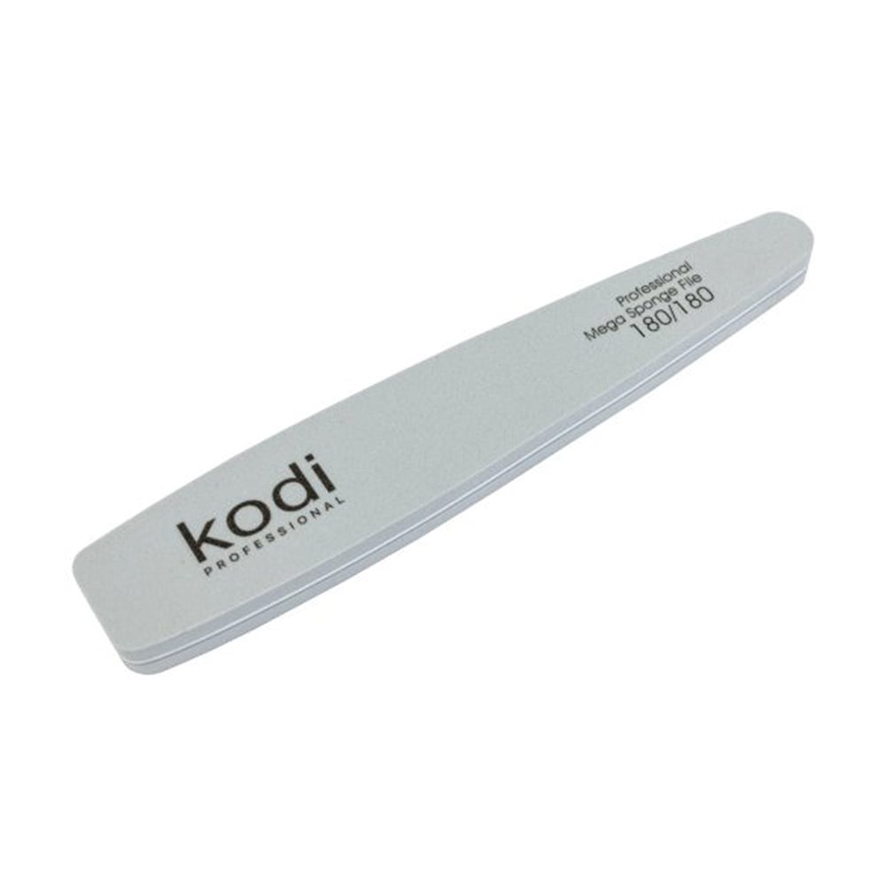 Пилка-баф для нігтів конічної форми Kodi Professional 167, 180/180 грит, сіра, 178*32 *11.5 мм
